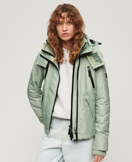 Superdry Damen Mountain Windbreaker Jacke mit Kapuze Grün - Größe: 42 von Superdry