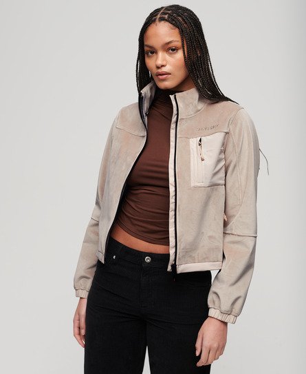 Superdry Damen Premium Trekker-Jacke Beige - Größe: 40 von Superdry