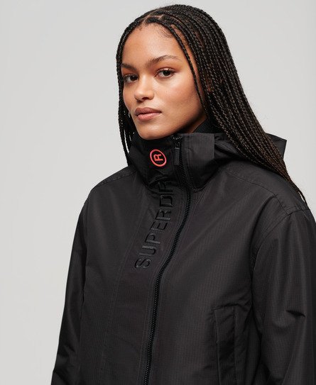 Superdry Damen SD Windbreaker Jacke mit Kapuze und Stickerei Schwarz - Größe: 40 von Superdry