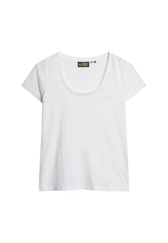 Superdry Damen Studios T-Shirt mit tiefem Ausschnitt Weiss 44 von Superdry