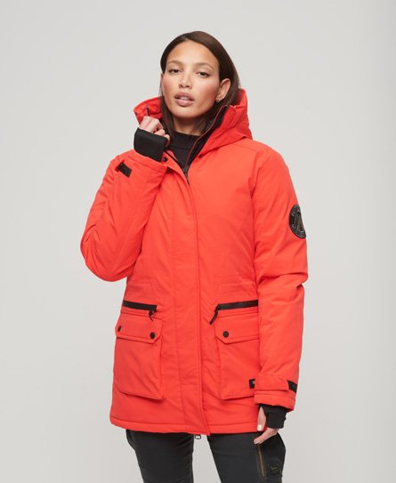 Superdry Damen Wattierter City Parka Rot - Größe: 36 von Superdry