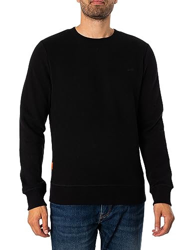 Superdry Essential Logo Crew Sweatshirt M2013113A Black Größe M, Schwarz, M von Superdry