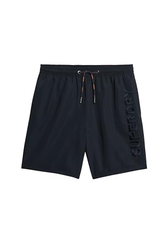 Superdry Herren 17" Premium Badeshorts mit Stickerei Finster Marineblau M von Superdry