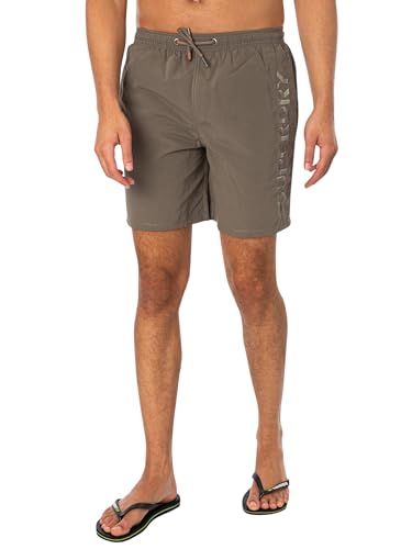 Superdry Herren 17" Premium Badeshorts mit Stickerei Helles Kakigrün L von Superdry