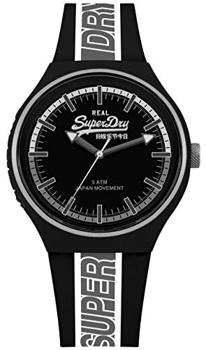 Superdry Herren Analog Quarz Uhr mit Silikon Armband SYG238BW von Superdry