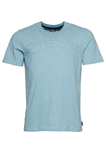 Superdry Herren Camiseta estampada Businesshemd, Stone Blue Marl, XL von Superdry