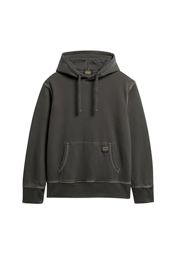 Superdry Herren Hoodie mit lockerer Passform und Kontrastnaht Verwaschenes Schwarz L von Superdry