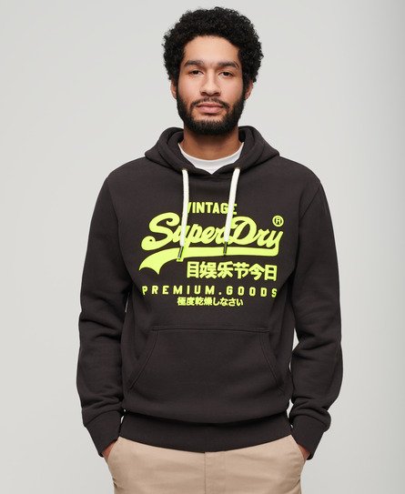 Superdry Herren Neon Hoodie Schwarz - Größe: L von Superdry