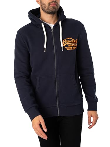 Superdry Herren Neon Vl Ziphood Sweatshirt, Eklipse Navy, M von Superdry