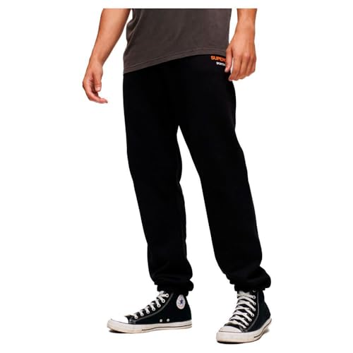 Superdry Herren Sportswear Logo Tapered Jogger Hose, schwarz, XL von Superdry