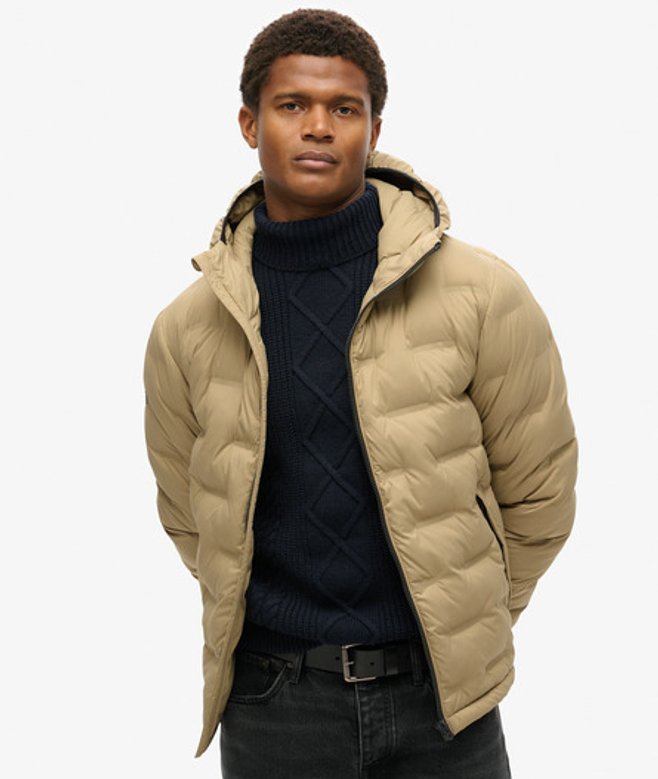 Superdry Herren Steppmantel mit Kapuze Hellbraun - Größe: L Superdry Herren Steppmantel mit Kapuze Hellbraun - Größe: L von Superdry
