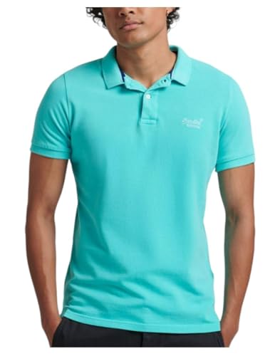 Superdry Herren Vint Destroy Polo Kapuzenpullover, Aruba Aqua, L von Superdry