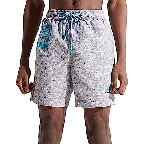 Superdry Herren Waterpolo Swim Shorts, Grau (Silver Grey Grit VGK), S von Superdry