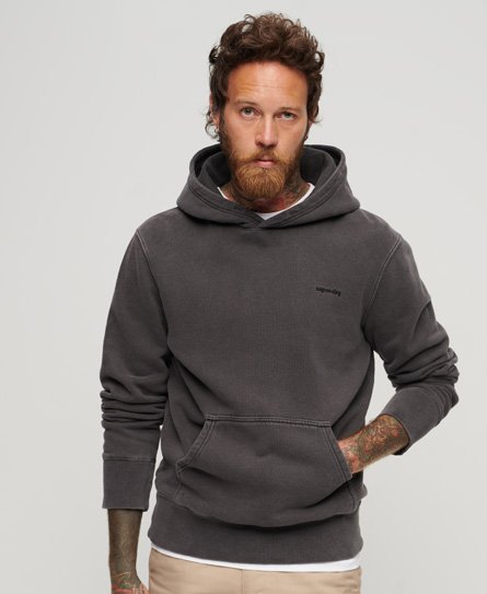 Superdry Men's Verwaschenes Vintage Hoodie Schwarz - Größe: S von Superdry