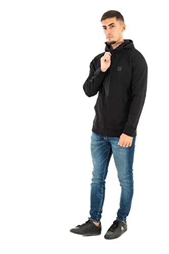Superdry Mens Code TECH Zip Hood Pullunder, Black, XL von Superdry