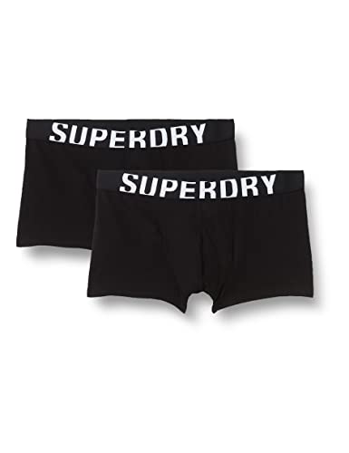 Superdry Mens DUAL Logo Double Pack Trunks, Black/Black Optic, XX-Large von Superdry
