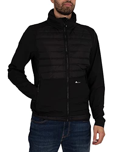 Superdry Mens HYBRID Hooded DOWN Jacket, Black, Large von Superdry