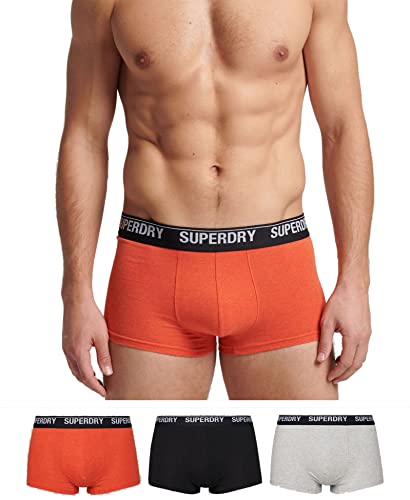 Superdry Mens Multi Triple Pack Trunks, Black/Orange/Grey, Medium von Superdry