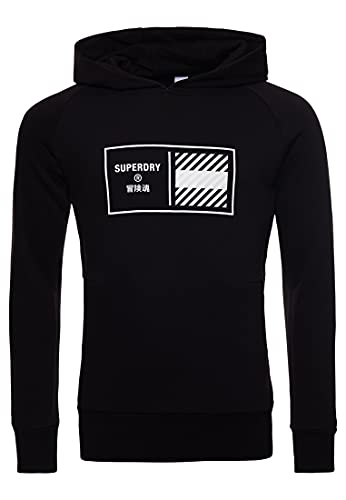 Superdry Mens Train CORE Hood Hooded Sweatshirt, Black, Extra Large von Superdry