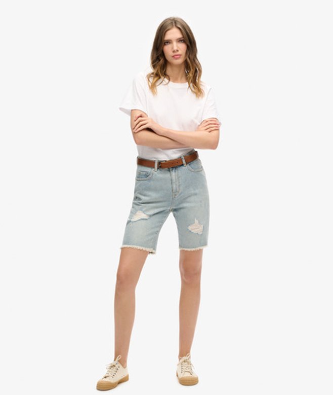 Superdry Damen Bermuda Boy Shorts Hellblau - Größe: 37 Superdry Damen Bermuda Boy Shorts Hellblau - Größe: 37 von Superdry