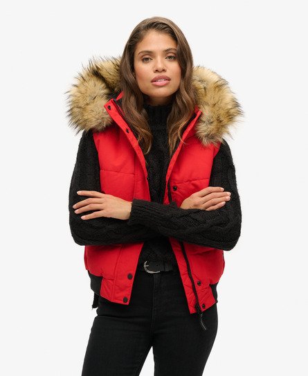 Superdry Women's Ella Weste Rot - Größe: 38 von Superdry