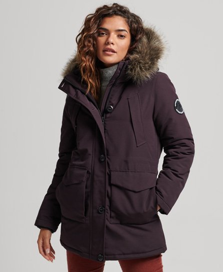 Superdry Women's Everest Parka Lila - Größe: 36 von Superdry