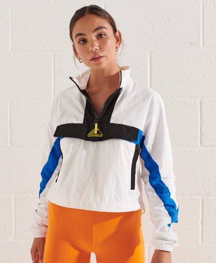 Superdry Women's Jacke zum Überziehen mit Farbblock-Design Weiß - Größe: 42 von Superdry