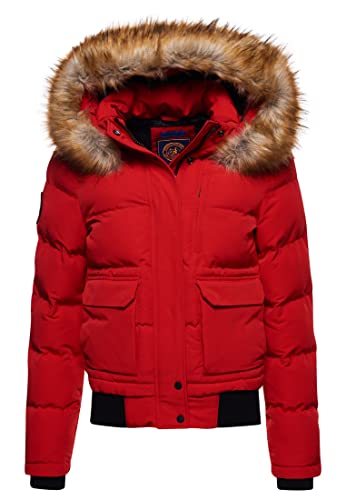 Superdry Womens Everest Bomber Jacket, Red, 28W / 32L von Superdry