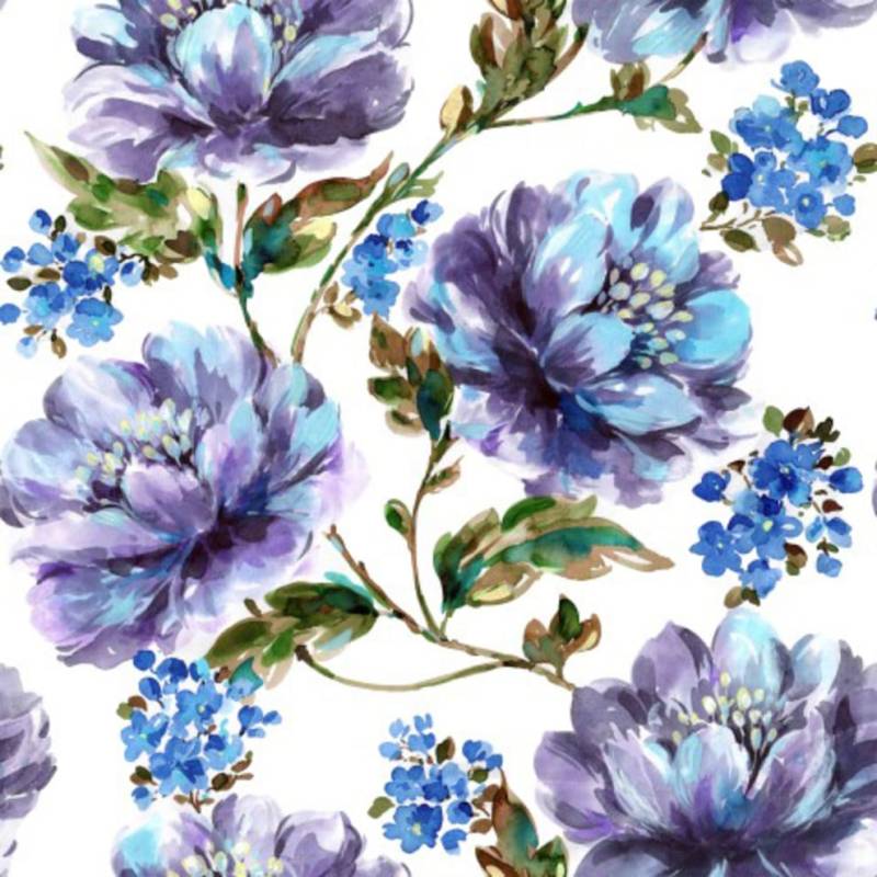 Superfresco Easy Vliestapete "Stefanie - Blumen", Blau - 10m x 52cm von Superfresco Easy