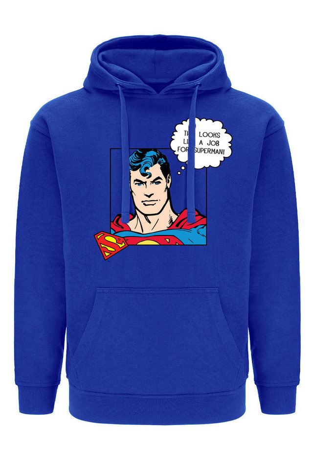 Superman Kapuzenpullover Herren Kapuzenpullover Hoodie Superman 037 DC Blau von Superman