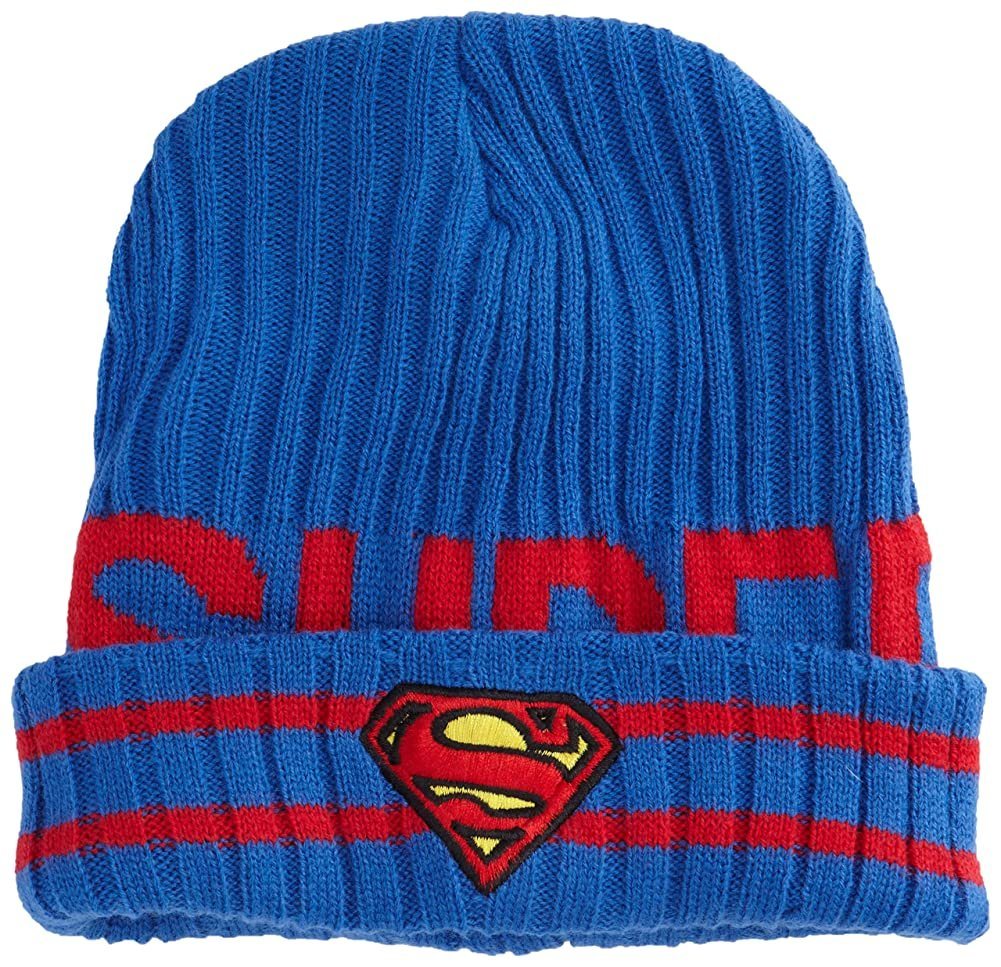 Superman Strickmütze SUPERMAN Mütze Kinder + Jugendliche DC Comics Wintermütze weich + warm von Superman