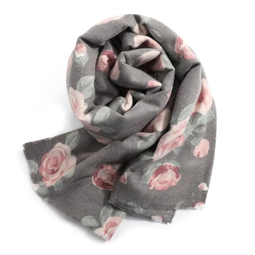 Superora Damen Schals Weiche Warm Stola Herbst Winter Gedruckt Langer Schal Scarf Florales Gedrucktes Muster 190cm*65cm von Superora