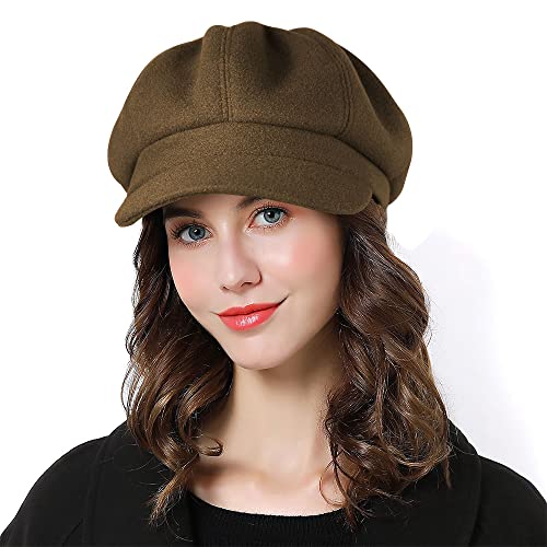 Superora Damen Schirmmütze Barett Ballonmütze Cap Gatsby Schirm Winter Mütze Newsboy von Superora