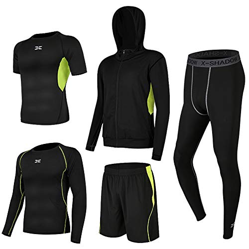 Superora Fitness Kleidung Set 5 stück männer Athletic Fitness Sport Anzug Grün EU S/Etikett L von Superora