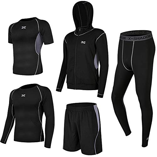 Superora Fitness Kleidung Set 5 stück männer Athletic Fitness Sport Anzug Grau EU XL/Etikett 3XL von Superora