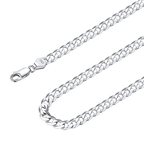 Suplight Panzerkette Herren 925 Silber 5mm Breit Cuban Link Chain echtes Silberkette Männer Jungs Halskette kubanische Gliederkette 36cm lang Hip Hop Kette von Suplight