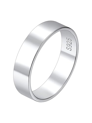 Suplight Promise Ring für Damen Herren 925 Sterling Silber Verlobungsring Eheringe Breite 5mm Größe 48 Geschenk für Ehefrau Mann Freundin Freund von Suplight