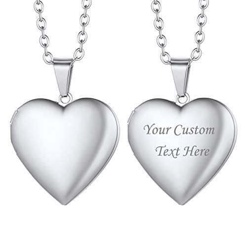 Suplight personalisiert Herz Anhänger Halskette für Damen Mädchen Edelstahl Herz Medaillon zum Öffnen Foto Bilder Amulett Herzanhänger Accessoire Modeschmuck für Valentinstag Muttertag von Suplight