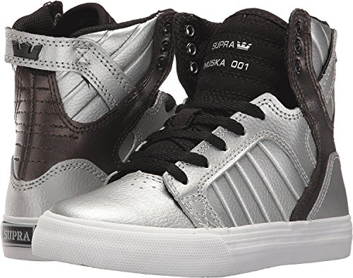 Supra Kinder Jungen Skytop (Little Kid/Big Kid) Silber Metallic/Weiß, (Silber Metallic Weiß), 19 EU von Supra