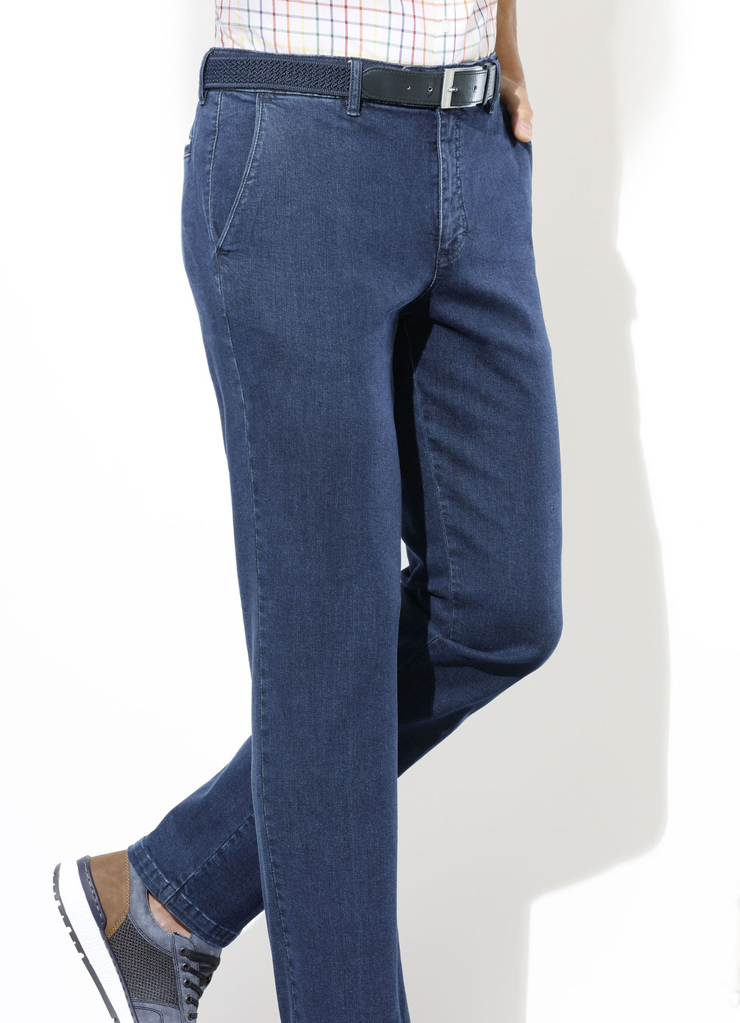 Superstretch-Jeans von "Suprax" in 4 Farben, Jeansblau, Größe 28 von Suprax