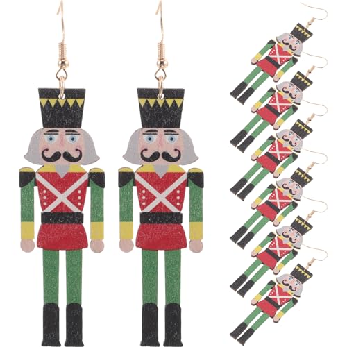Supvox 4 Paar Weihnachtsohrringe für Damen: Nussknacker-Ohrhänger aus Holz, süße Nussknacker-Ohrhaken, festlicher Schmuck für Weihnachtsgeschenke Supvox 4 Paar Weihnachtsohrringe für Damen: Nussknacker-Ohrhänger aus Holz, süße Nussknacker-Ohrhaken, festlicher Schmuck für Weihnachtsgeschenke von Supvox
