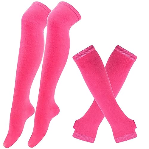 Gestreifte Kniestrümpfe Overknee Strümpfe mit Armstulpen Damen Lange Streifen Arm Wärmer Bein Strumpf Hohe Socken Fingerlose Handschuhe Hülsen-Set High knee Socks für Frauen Mädchen Party Kostüm Gestreifte Kniestrümpfe Overknee Strümpfe mit Armstulpen Damen Lange Streifen Arm Wärmer Bein Strumpf Hohe Socken Fingerlose Handschuhe Hülsen-Set High knee Socks für Frauen Mädchen Party Kostüm von Surakey