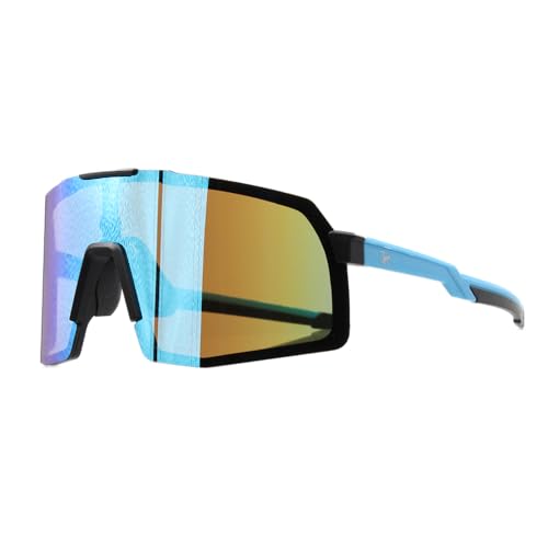 Surf Monkey Polarisierte Sonnenbrille mit 3 austauschbaren Gläsern | Fahrradbrille | Mountainbike, Radfahren, Laufen, UV 400, winddicht, für Damen und Herren (blau) von Surf Monkey