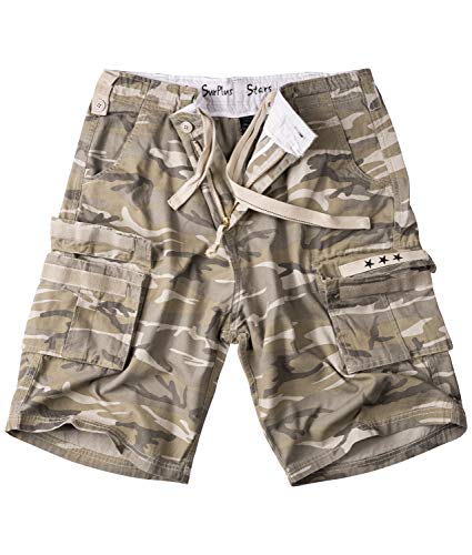 Surplus Raw Vintage Herren Cargo Shorts Stars Bermuda, Desert XXL Kurze Hose in Army Style 100% Baumwolle große Taschen mit Klettverschluss Camouflage Washed Sommerhose Outdoor Arbeit Freizeit Surplus Raw Vintage Herren Cargo Shorts Stars Bermuda, Desert XXL Kurze Hose in Army Style 100% Baumwolle große Taschen mit Klettverschluss Camouflage Washed Sommerhose Outdoor Arbeit Freizeit von Surplus Raw Vintage