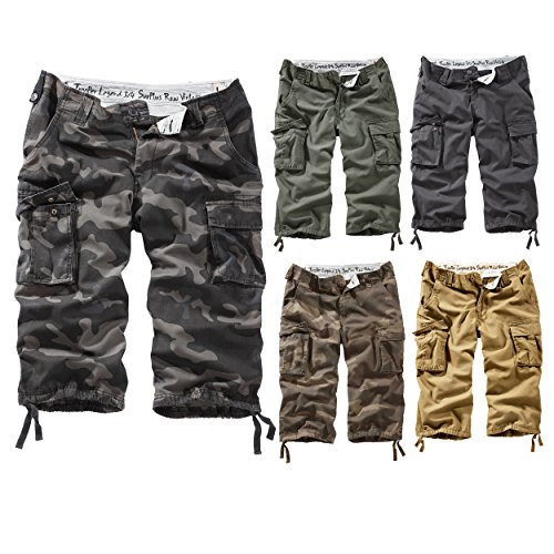 Surplus Trooper Legend 3/4 Shorts, Schwarz (Schwarz Gewaschen), Gr. M von Surplus Raw Vintage