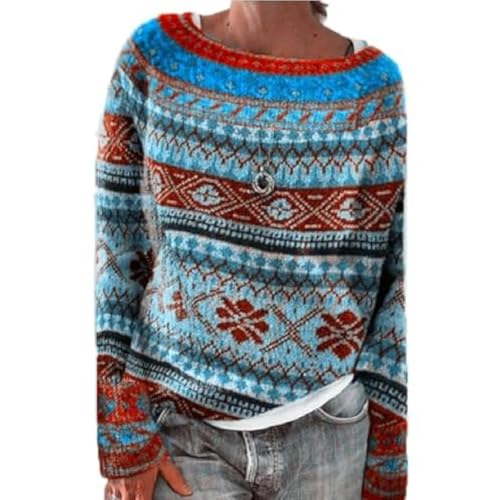 Surttan Norweger Pullover Damen Winter Warm Pullover Winterpullover Elegant Rundhals Langarm Bunte Strickpullover Casual mit Aufdruck Gestrickte Pulli Mode Bequem Oversize Wollpullover Fleecepullover Surttan Norweger Pullover Damen Winter Warm Pullover Winterpullover Elegant Rundhals Langarm Bunte Strickpullover Casual mit Aufdruck Gestrickte Pulli Mode Bequem Oversize Wollpullover Fleecepullover von Surttan