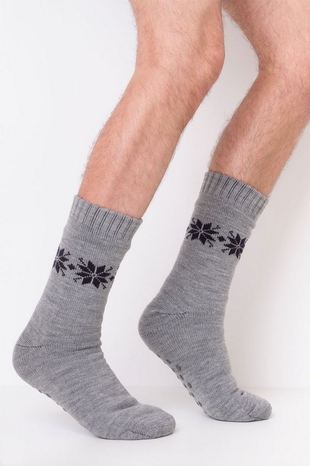 Susa Socken Herren Kuschelsocken hellgrau 113-A von Susa