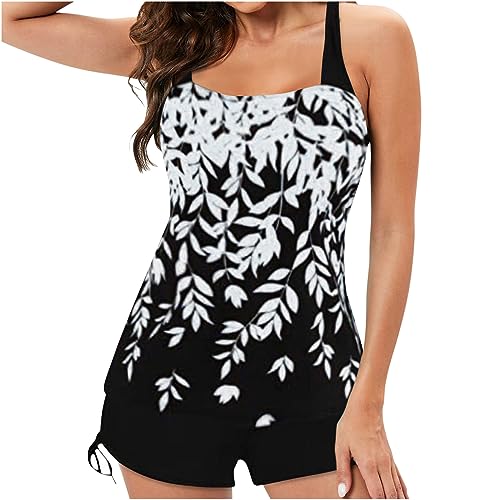 Tankini Damen Set Bademode Set Sport Badeanzug Damen Tankini Mit Shorts Bademode Sommer Elegant Badeanzüge Oberteil Mit Badeshorts Strandkleid Strandmode Große Größen Tankini Damen Bauchweg von Susenstone