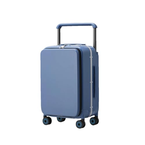 Koffer mit breitem Griff, für Herren, Handgepäck, Damen, Reisetrolley, Kabine, PC, Aluminiumrahmen, Handgepäckkoffer, blau, 51 cm von Suwequest