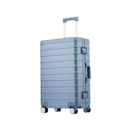 Suwequest Koffer aus Aluminiumlegierung, Universalrad, leises Rollgepäck, für Damen und Herren, Metall, wasserdichter Trolley-Koffer, hellblau, 51 cm von Suwequest